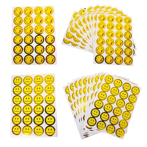 Yellow Smiley Emoji and Straight Face Stickers 480 Stickers (20