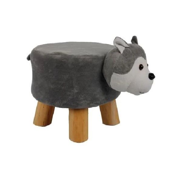 Cute Animal Furniture Stool Design with Wooden Legs - 40x25cm