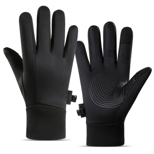 Men Winter Touchscreen Gloves Anti Slip Windproof Rainproof Black