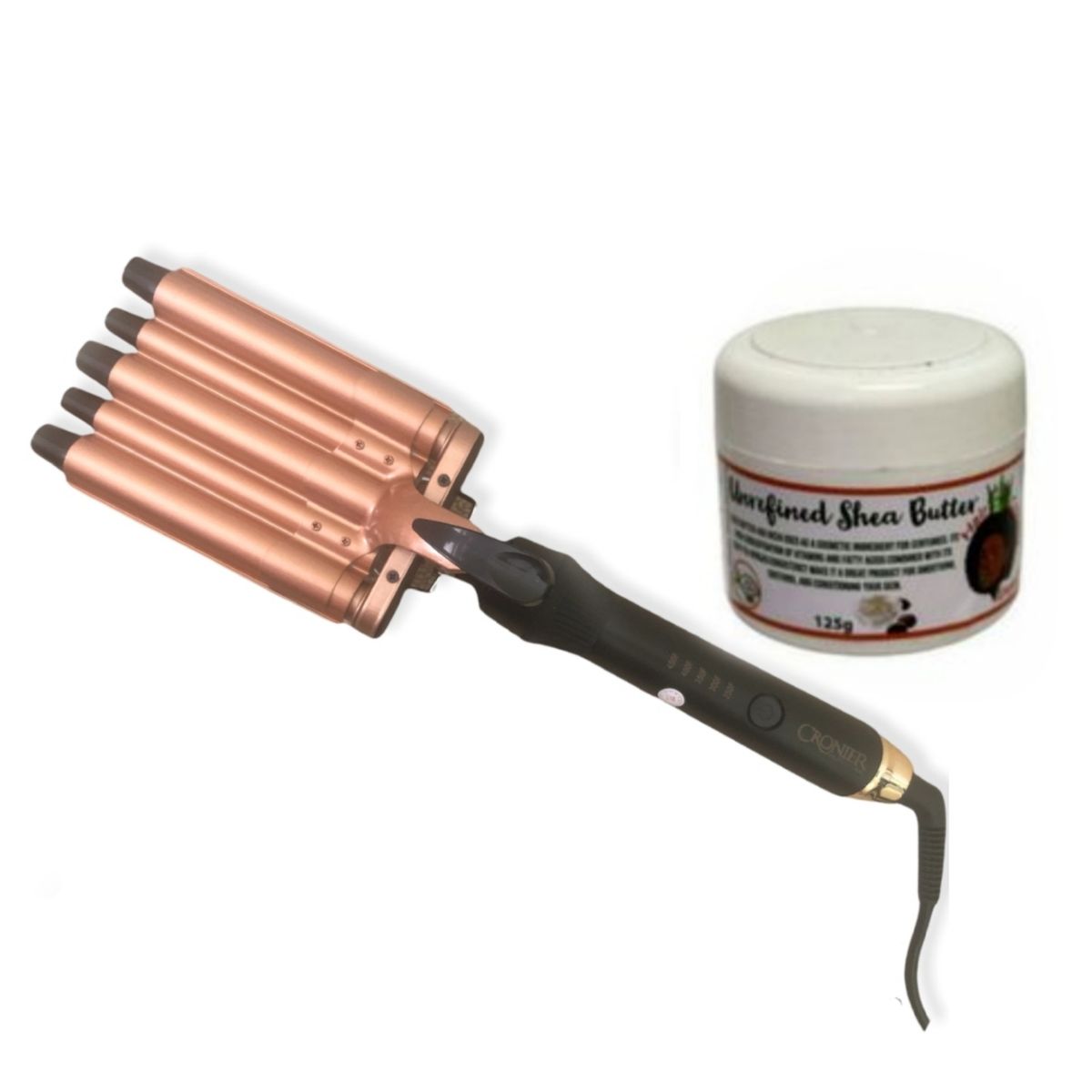 5 Barrel Crimping Hair Curler & Waver And Unrefined Shea Butter Shop