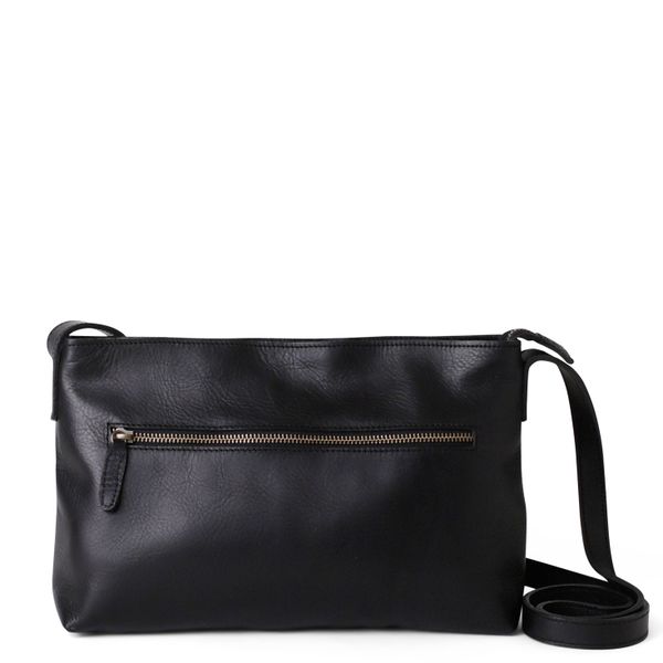 Red Leather Zipped Sling Bag