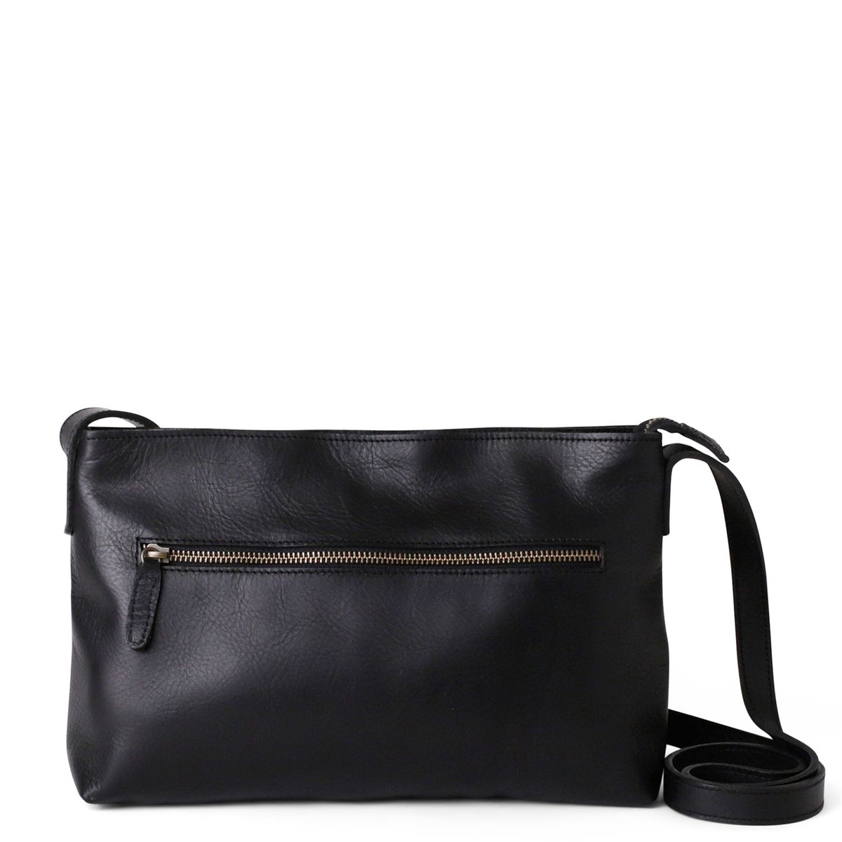 Black Leather Zipped Sling Bag Shop Today. Get it Tomorrow!