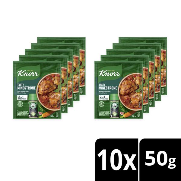 Knorr Tasty Minestrone Soup 2in1 Stew Mix with Robertsons Mixed Herbs 10x50g