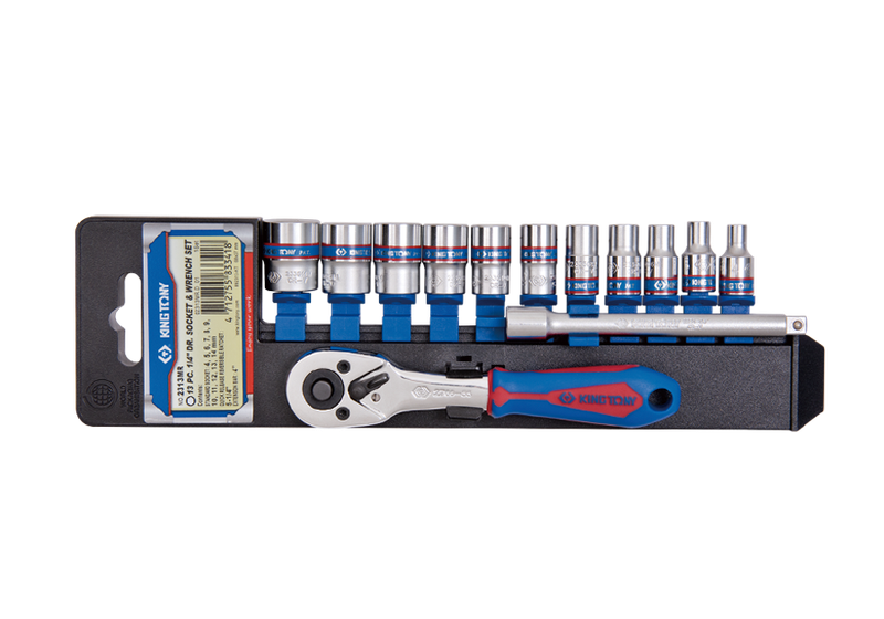 Socket Set 1/4" Inch with Ratchet Extension - King Tony