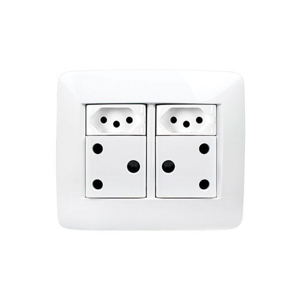 Gewiss - White 4×4 Socket Outlet 2× 16A Sa + 2× N-Type 16A Sa