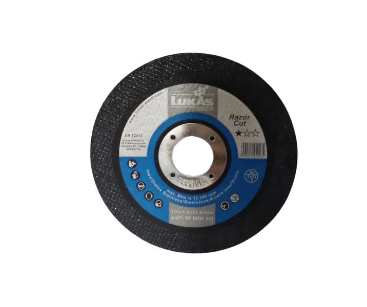 Lukas Cutting Discs For Stainless Steel 115X1.0X22X23MM T41 A46T 20X Pack