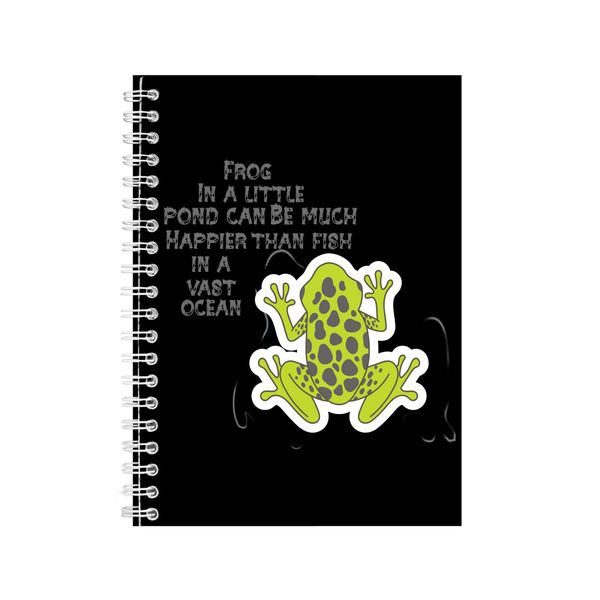 Happy A5 Notebook Spiral and Lined Frog Lover Graphic Toad Notepad Gift 198