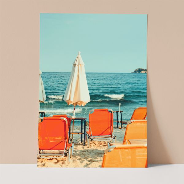 Sandy Vintage beach Wall Print
