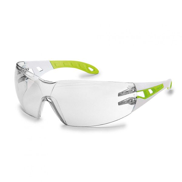 Uvex Pheos S Clear Safety Eyewear White / Lime Frame