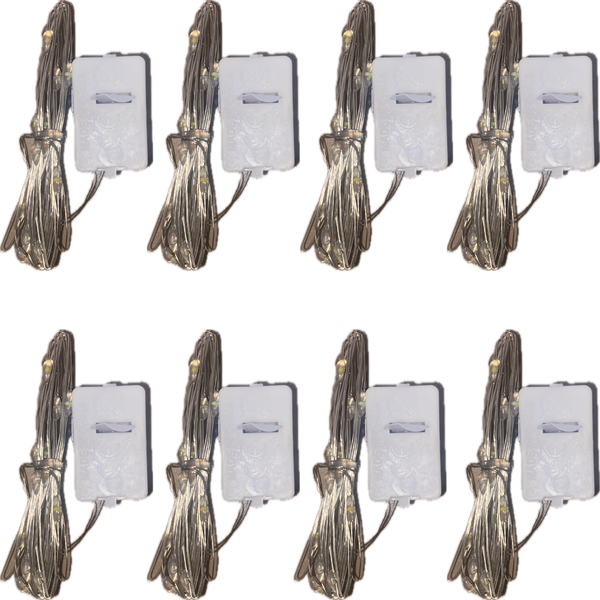 8 Pack LED String Lights - Christmas Events Battery Powered Vase Pot Bottle