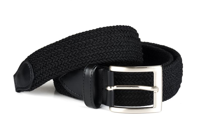Stylish Braided Black Elastic Belt image