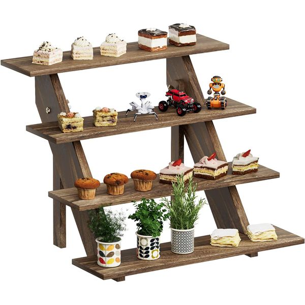4 Tier Wooden Cupcake Stand Dessert Riser Table Display Stand Decoration