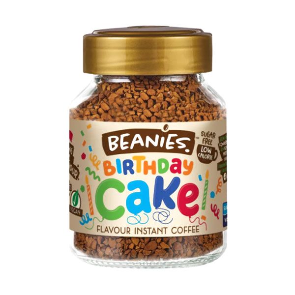 Beanies Flavoured Instant Coffee Birthday Cake Glass Jar 50g