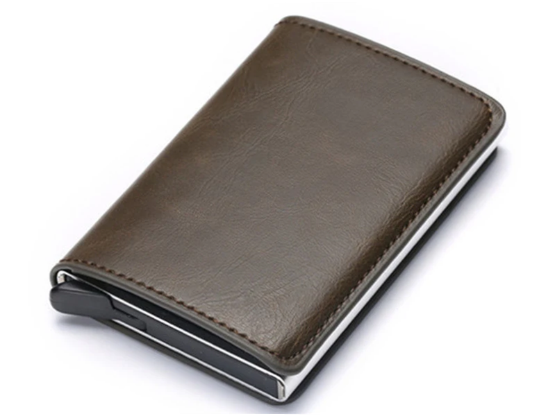 Tisko Credit Card Holder RFID Blocking PU Leather Dark Brown Wallet For Man