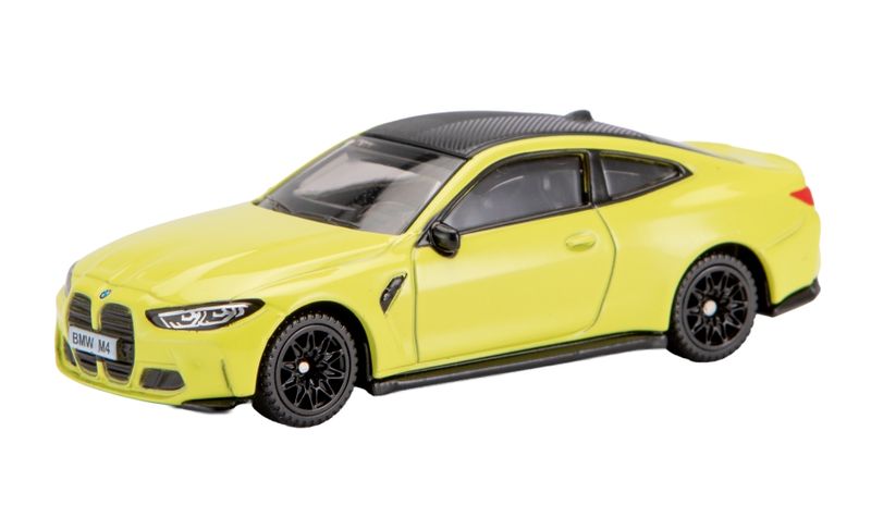 MSZ 1/64 BMW M4 G82 (7.5cm Long) - Yellow (With Collectors Case)