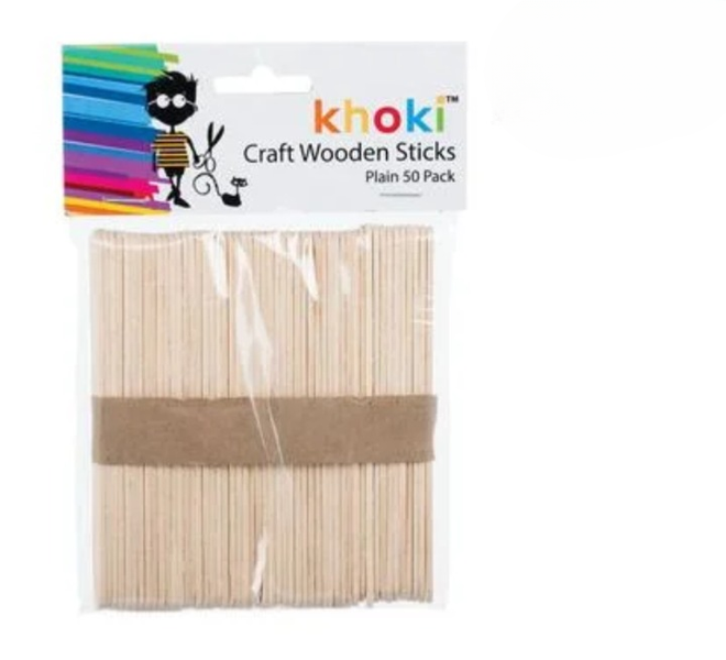 Premium Smooth Wooden Craft Sticks 50 Pack for DIY Creations