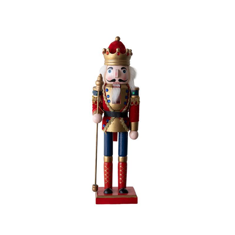 Nordic Scandinavian Red Wooden Christmas Nutcracker Soldier Xmas Decoration