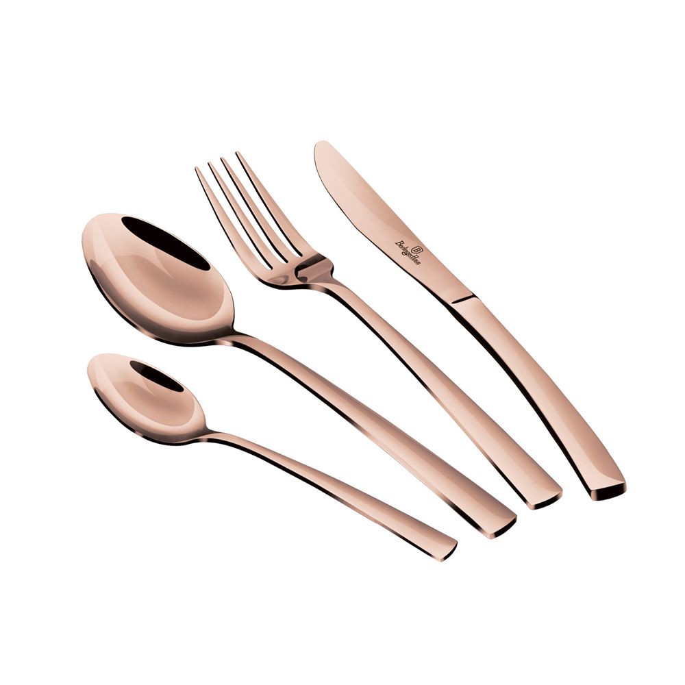 Berlinger haus 24 piece stainless steel cutlery set rose gold edition