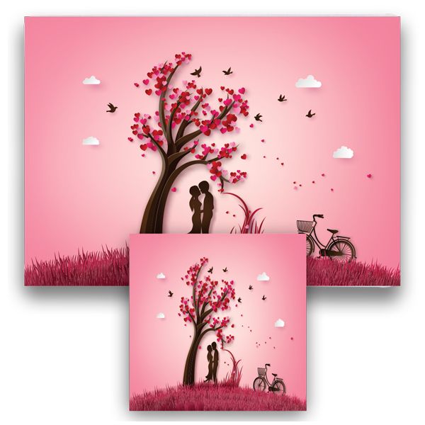 Valentines Placemat and Coaster set - Two Lovers