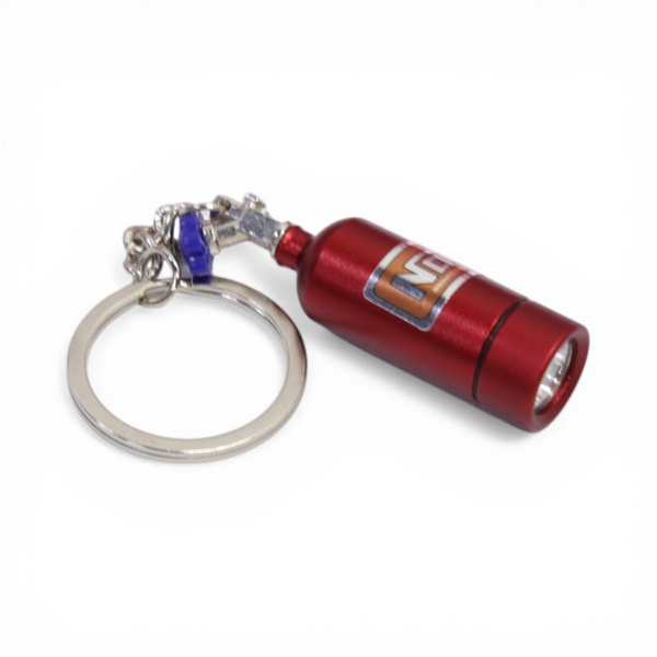 Red Nitrous Tank Design Keyring With Key Holder image