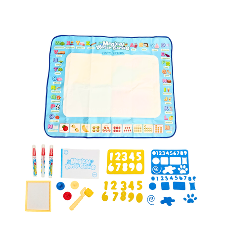 Bestby- 1×0.8m Magic Water Mess-Free Drawing Mat & 11 Accessory-Fruit Theme Image