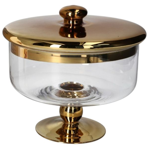 Danny Home Decorative Cookie Glass Jar 17.5cm - Gold