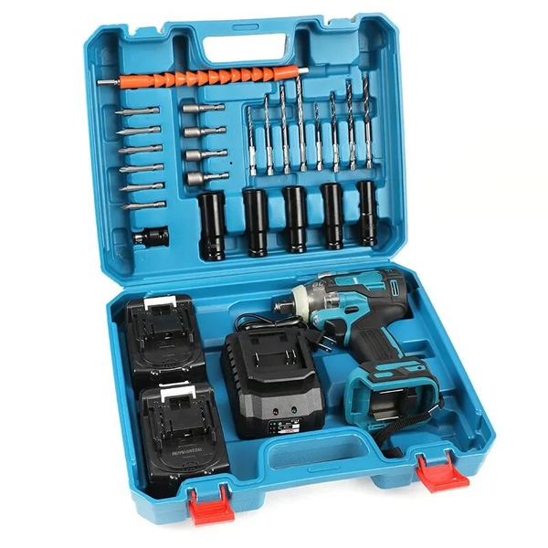 Professional Cordless Wrench &amp; Drill Kit with Dual 21V Batteries&amp;Accesories
