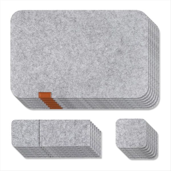 7 Set Washable Felt Placemats Table MatsInsulation Pads Black