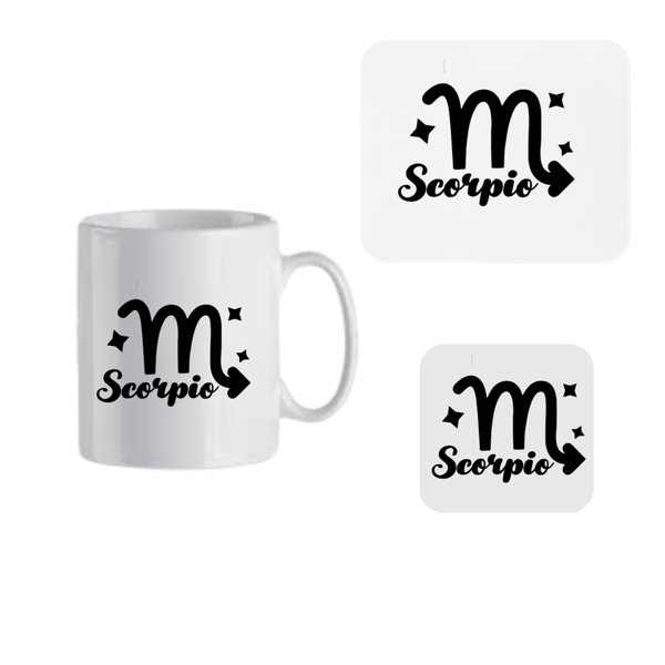 Mug, Coaster and Mouse Pad Combo -Scorpio