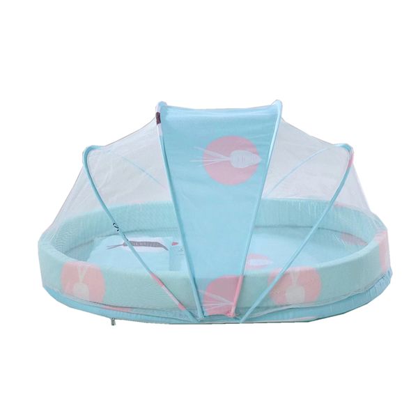 Baby Sleeping Mattress Mosquito Net Bed - Blue