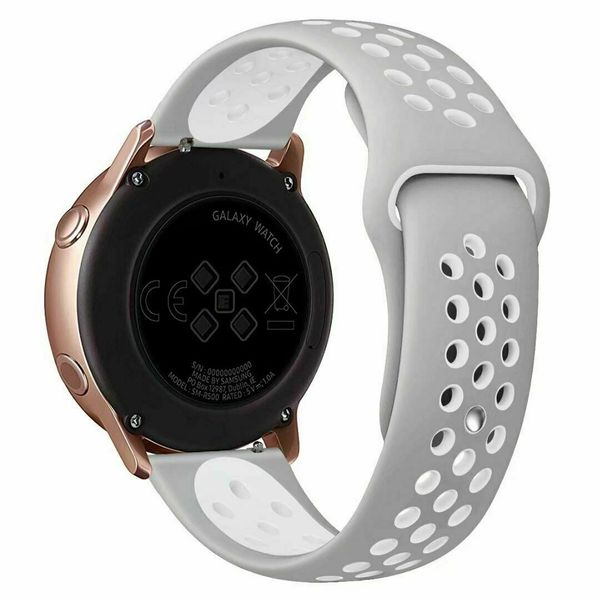 Sports Band Watch Strap 20mm for Smart Watch - Grey &amp; White