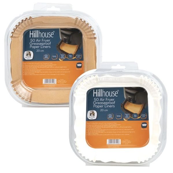 Square Disposable Air Fryer Greaseproof 50 Paper Liners 20cm (2 Piece)