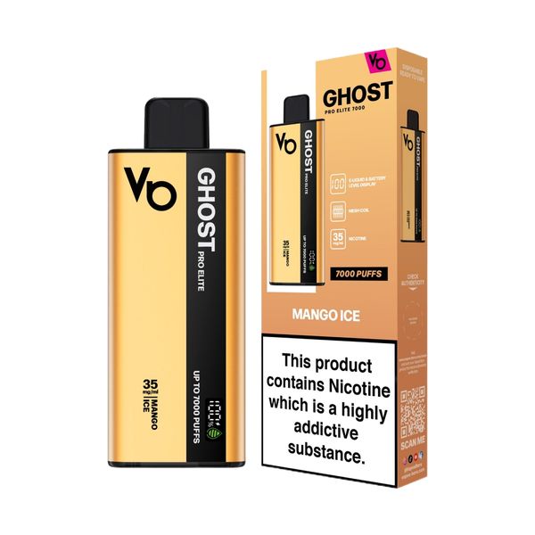 Ghost Pro Elite Vapesbar 7000 Puffs Disposable Vape - Mango Ice (Pack of 2)