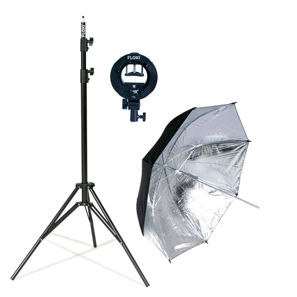 Floxi S-type Camera Flash Umbrella Kit-White