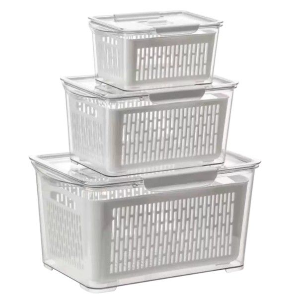 3-Piece Food Storage Container Set - Transparent