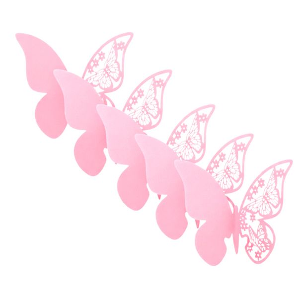3D Pink Butterfly Place Card &amp; Wine Glass Decoration - 10-Piece Set
