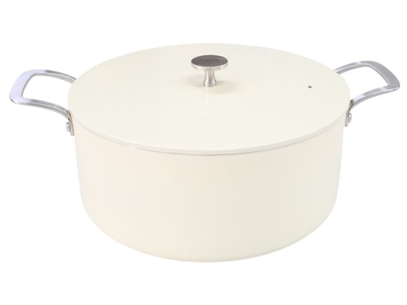 George &amp; Mason Alum Casserole With Lid &amp; SS handles Cream 28cm ( 6Lt)