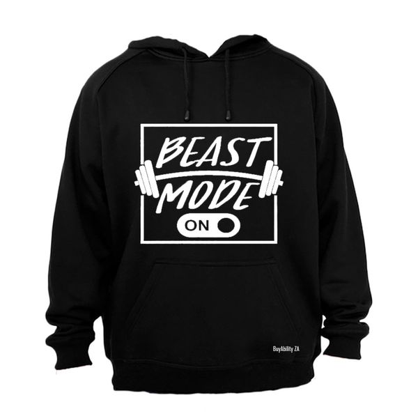 Beast Mode ON - Mens - Hoodie - Grey