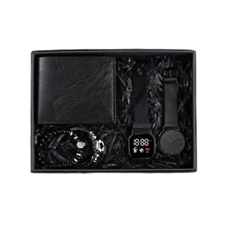 Sports Quartz Watch And 1Piece Soccer Pattern Leisure Electronic 2Piece Watch Set Image