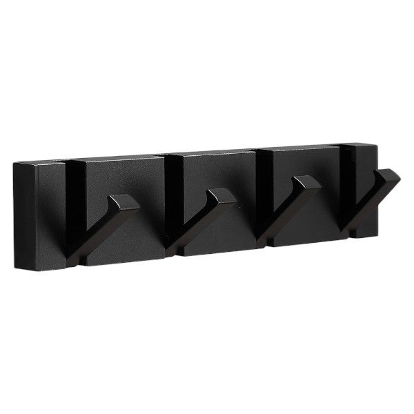 Multipurpose 4 Hook Heavy Duty Folding Wall Organizer - Black
