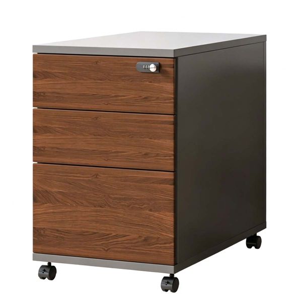 Steel 3 Drawer Lockable Mobile File Cabinets For Office/Home - Cobbelux