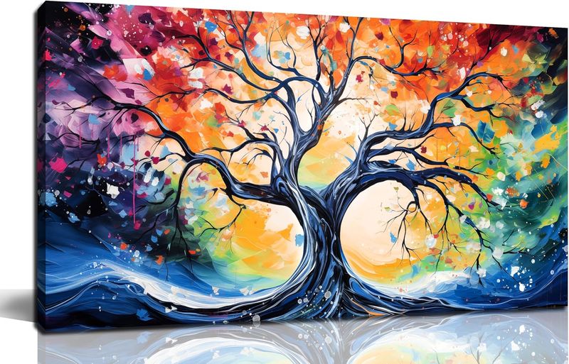 Canvas Wall Art Home Decor - Colourful Tree