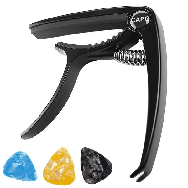 Guitar Capo with 3 Picks Guitar Accessories for Acoustic &amp; Electric Guitars