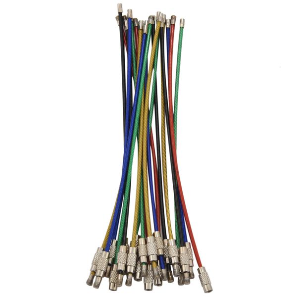 Colored Nylon Coated Stainless Steel Wire Keychains 2Mm 6 Inches