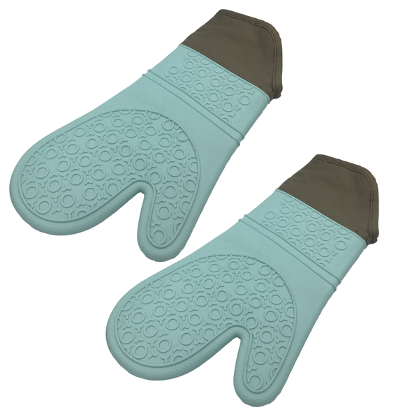 FI - Set of 2x Long Professional Silicone Oven Mitts