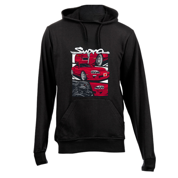 Black Brushed Cotton Hoodie - Toyota Supra