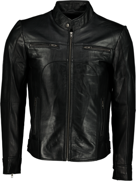 Mens Classic Slim Fit Black Nappa Leather Jacket
