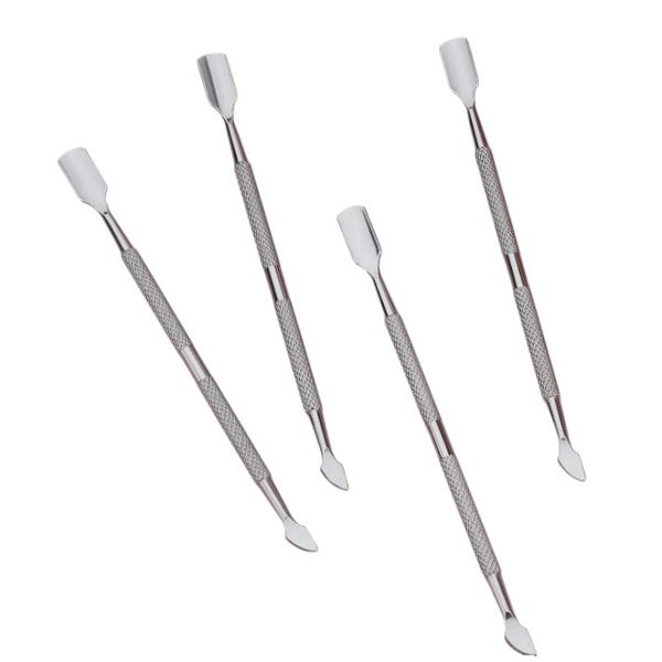 4-Piece Stainless Steel Dual-Ended Cuticle Pusher &amp; Nail Cleaner Set