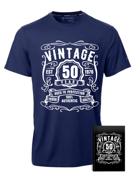 Vintage 50 Years Old Est 1976 Birthday Gift Navy T-shirt