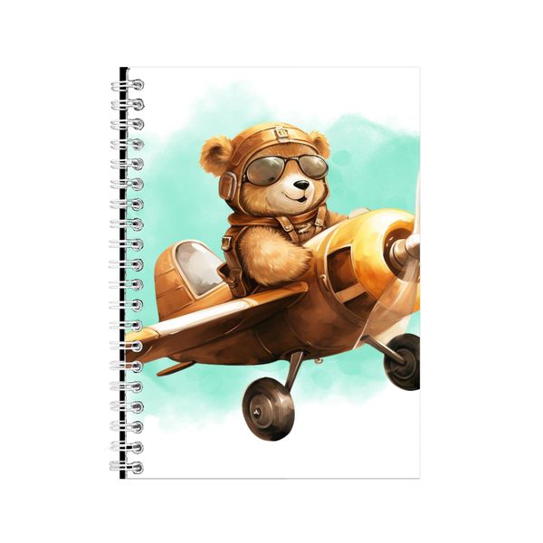 Pilot_3 A5 Notebook Spiral Lined Teddy Bear Lovers Graphic Notepad Gift 189